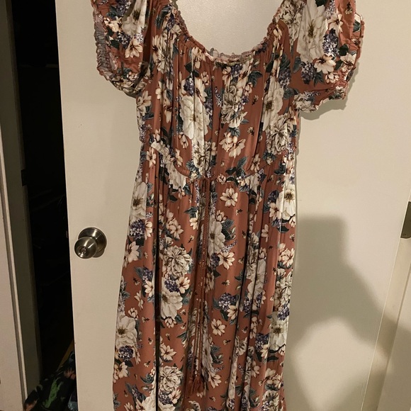 Torrid Floral Ruffle Dress in Pink and White - Picture 3 of 3